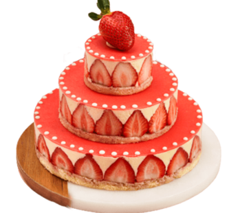 Round Strawberry Fraisier Cake